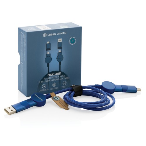 Oakland 1.2meter RCS rplastic 6-in-1 fast charging 45W kabel Oakland 1.2meter RCS rplastic 6-in-1 fast charging 45W kabel