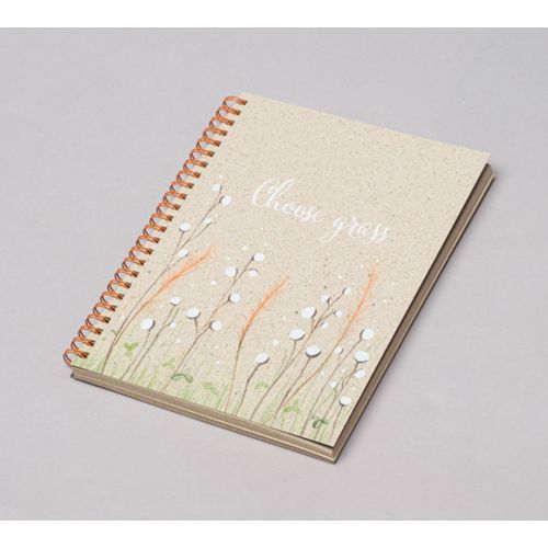 Blocco appunti in copertina morbida a spirale GRASS