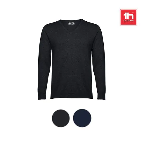THC MILAN. Pullover da uomo con scollo a V in cotone e poliammide THC MILAN. Pullover da uomo con scollo a V in cotone e poliammide