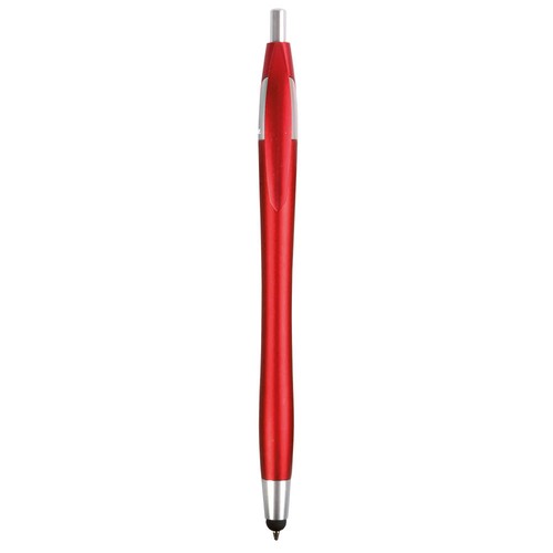 Plastic snap pen with touchscreen rubber tip Plastic snap pen with touchscreen rubber tip