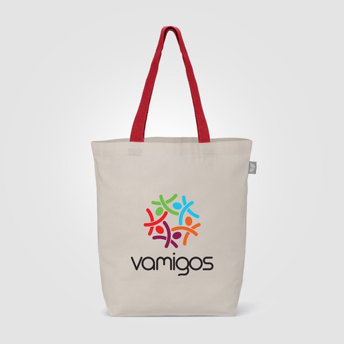 Tonga Recycled 5 oz Cotton Coloured Handle Shopping Tote Bag - 11L