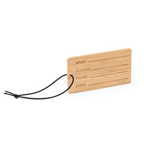 Luggage tag with black elastic strap. Dione Luggage tag with black elastic strap. Dione