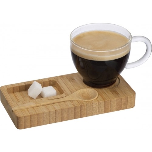 Tray with cup and spoon FORMOSA 150 ml