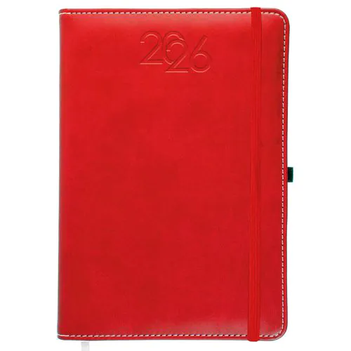 Agenda journalier 2026, couverture rigide en PU thermocollé avec piqûres sur les bords