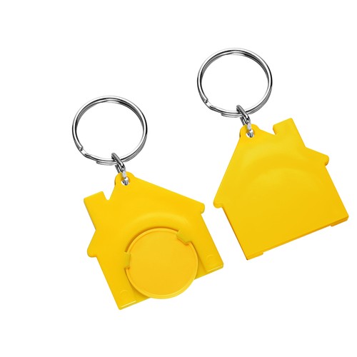Portagettone con gettone per carrello 1€ "casa" Portagettone con gettone per carrello 1€ "casa"