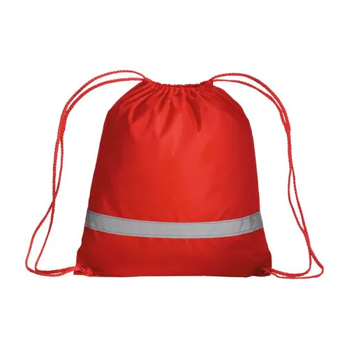 210T polyester backpack with reflective strip, drawstring closure and reinforced corners 210T polyester backpack with reflective strip, drawstring closure and reinforced corners