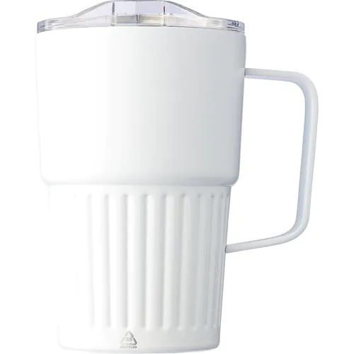 Recycled stainless steel double-walled travel mug (450 ml) Calo Recycled stainless steel double-walled travel mug (450 ml) Calo