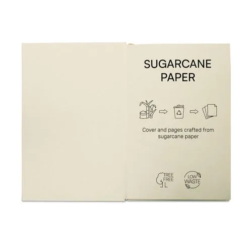 DICKINSON. Cahier A5 à couverture rigide en papier de canne à sucre (80 % canne à sucre) avec pages lignées DICKINSON. Cahier A5 à couverture rigide en papier de canne à sucre (80 % canne à sucre) avec pages lignées