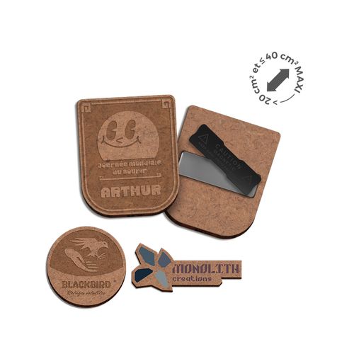 3MM THICK MDF BADGE WITH MAGNET (20 TO 40CMv)