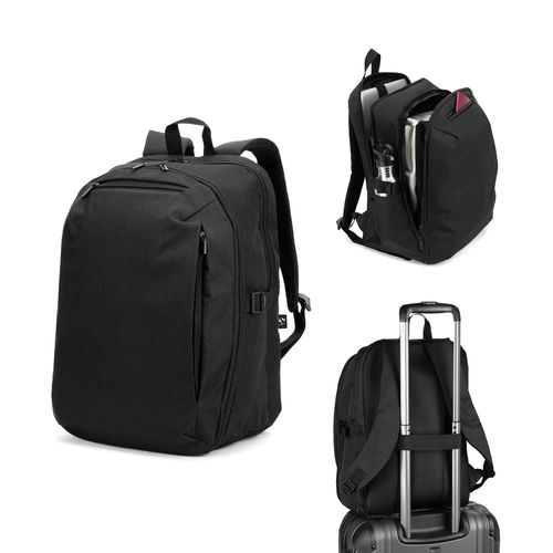 UDINE. Reisrugzak met openen compartiment van hoogwaardig 300D gerecycled polyester, 16 inch