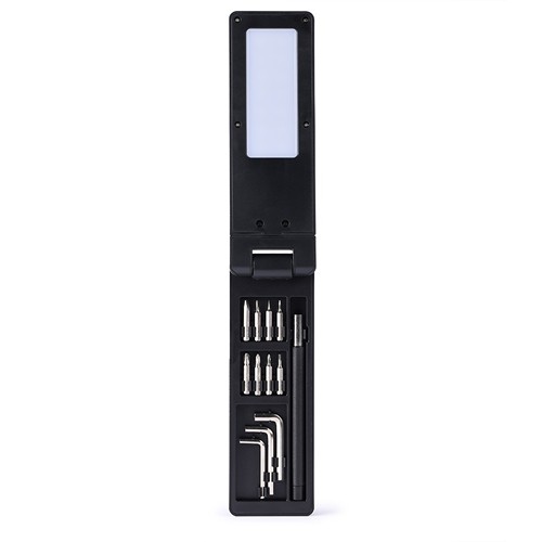 TOOL KIT WITH RECHARGEABLE TORCH IN PLASTIC AND METAL