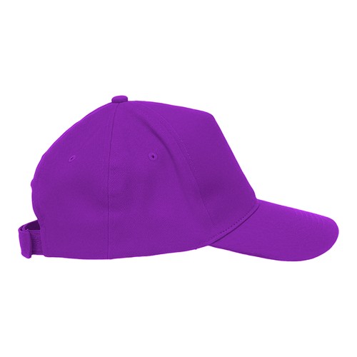Casquette en coton, 5 panneaux, avec visières de 2 mm d'épaisseur et anneaux brodés, ferme