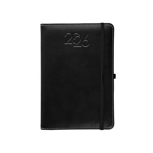 Agenda journalier 2026, couverture rigide en PU thermocollé avec piqûres sur les bords Agenda journalier 2026, couverture rigide en PU thermocollé avec piqûres sur les bords