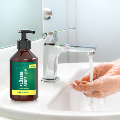 Liquid Soap Rosemary-Ginger, 250 ml, Body Label (R-PET)