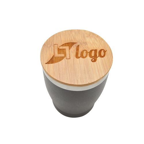 Doppelwandiger Edelstahlbecher 'Nagano' mit Bambusdeckel (L)