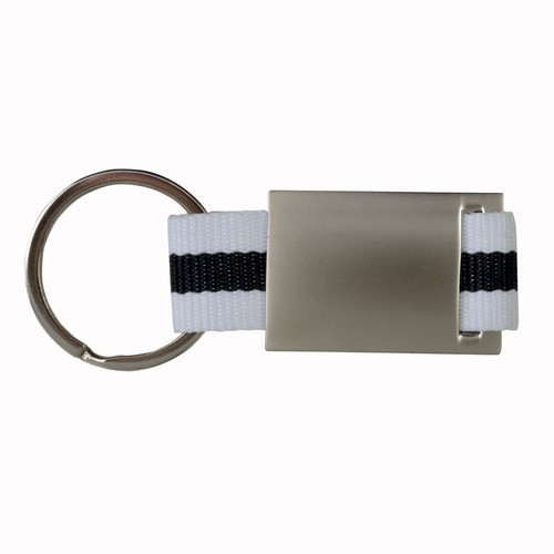 Metal and nylon key ring in a black box