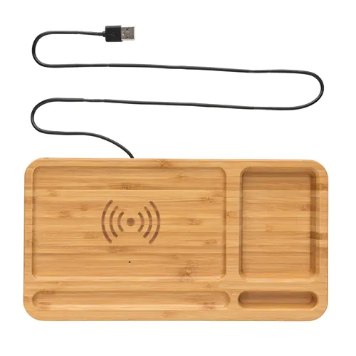 Bamboo desk organiser 5W wireless charger Bamboo desk organiser 5W wireless charger