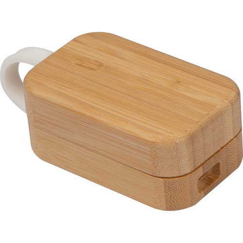 Casque découte Bluetooth dans un emballage en bois