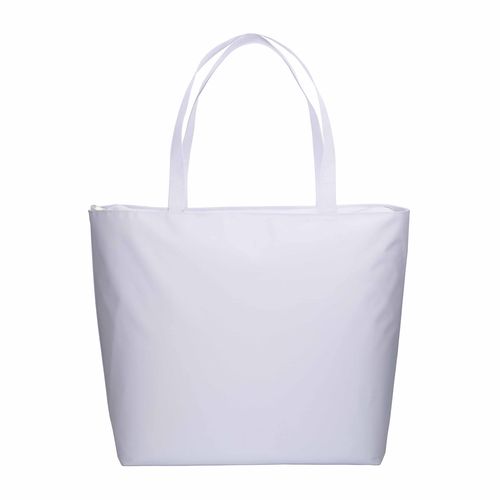 300D polyester beach bag  with long handles and zip closure