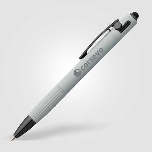Penna touch Saga in alluminio riciclato con sistema di sblocco bidirezionale Bolt Action
