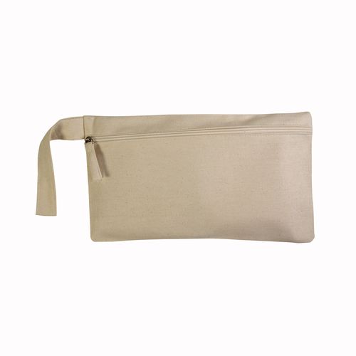 Cotton document holder with zip closure and practical handle