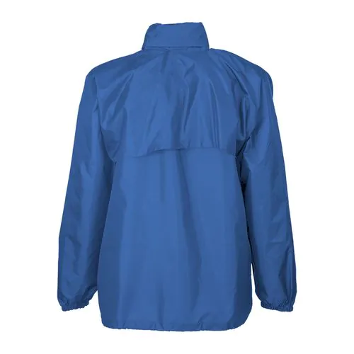 190T polyester windbreaker with fold-away hood with zip. Folds up into a waist bag