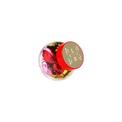 Micro glass jar 50 ml, filled with candy