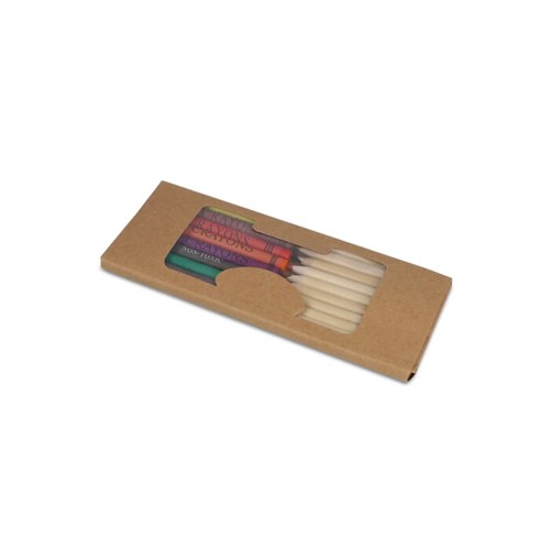 Colouring pencils and crayons in kraft box