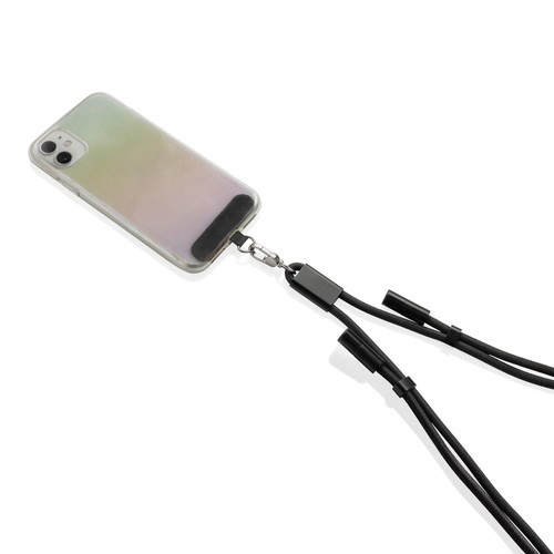 LoopAmp RCS rPET verstelbaar telefoonkoord met 60W kabel LoopAmp RCS rPET verstelbaar telefoonkoord met 60W kabel