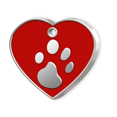 MEDAILLE COEUR GRAND ROUGE AVEC PATTE