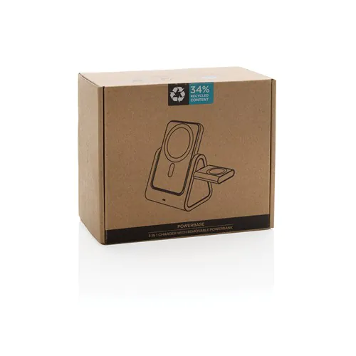 Chargeur 3 en 1 avec powerbank en plastique RCS Powerbase Chargeur 3 en 1 avec powerbank en plastique RCS Powerbase