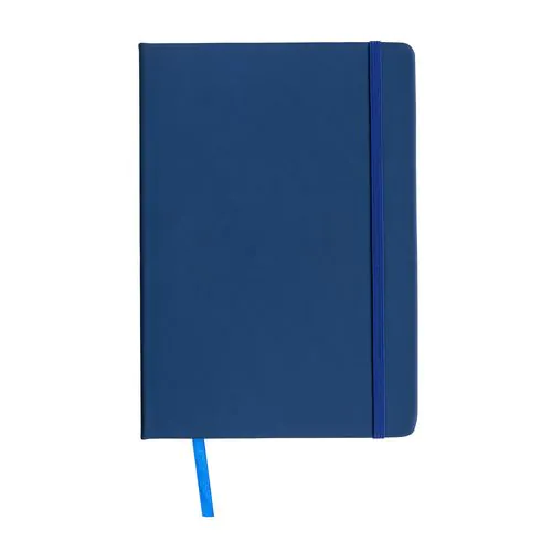 PU notebook with coloured elastic, squared sheets (80 pages), satin bookmark