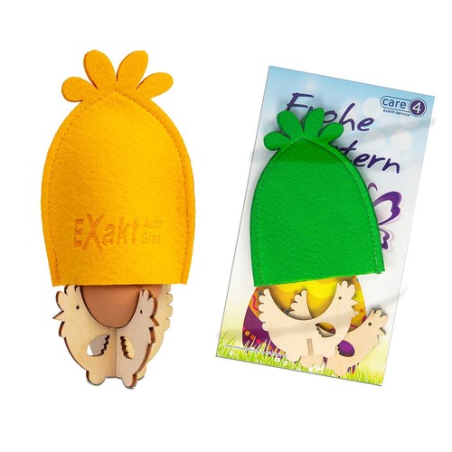 Breakfast egg-set with egg warmer - yellow incl. Laser engraving on the chicken Breakfast egg-set with egg warmer - yellow incl. Laser engraving on the chicken