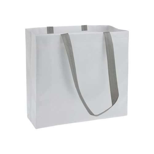 Laminated non-woven fabric shopping bag with gusset and long handles Laminated non-woven fabric shopping bag with gusset and long handles