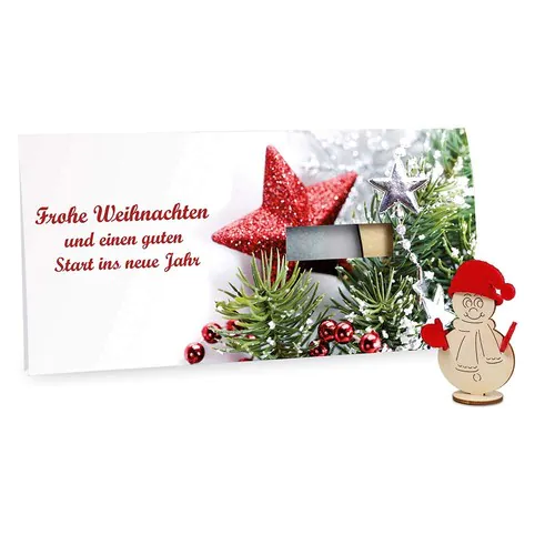 Felt Christmas-card - snowman 4/0-c Felt Christmas-card - snowman 4/0-c