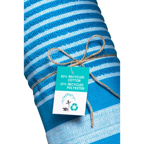 Serviette de plage en coton recyclé style fouta de 350 g/m2 Serviette de plage en coton recyclé style fouta de 350 g/m2