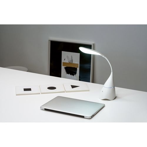 GRAHAME. Portable desk lamp with speaker and 5-hour battery life in recycled ABS (100% rABS)