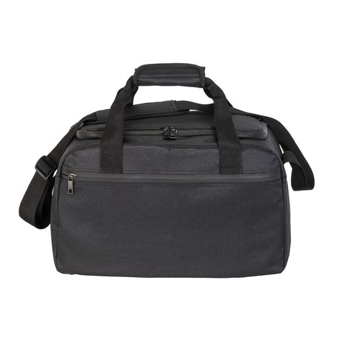 600D polyester duffle bag, shoulder strap, ideal as carry-on for air travel