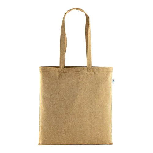 Shopper en coton recyclé 190 g/m2, anses longues, 38 X 42 cm Shopper en coton recyclé 190 g/m2, anses longues, 38 X 42 cm
