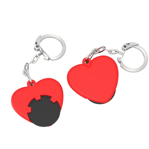 Chip holder with 1€ chip "heart" Chip holder with 1€ chip "heart"