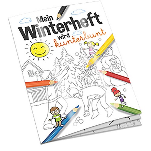 Colouring book / set A6 - Winter - Colouring set with individual front and back sides Colouring book / set A6 - Winter - Colouring set with individual front and back sides