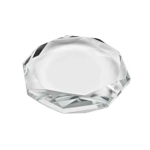 FACETED GLASS PAPERWEIGHT DIAM.110H19