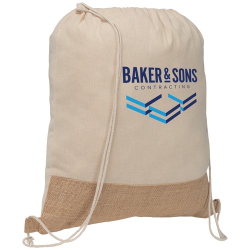 Rio Collection - Sac à cordon en coton recyclé et en jute 140 g/m²