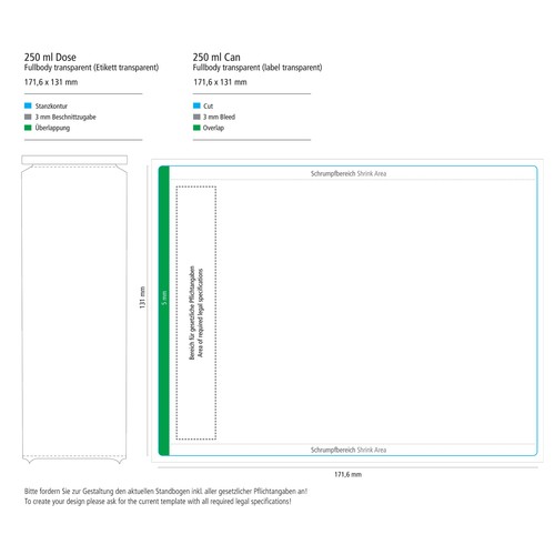 Energy Drink - sans sucre, 250 ml, Fullbody transp. (GER)