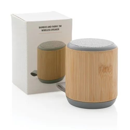 Speaker wireless 3W in bambù e tessuto Speaker wireless 3W in bambù e tessuto