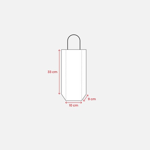 157 g/m2 laminated paper bottle shopping bag with gusset and bottom reinforcement, string 157 g/m2 laminated paper bottle shopping bag with gusset and bottom reinforcement, string