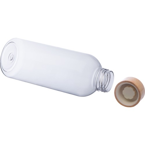 Plastic bottle with bamboo cap 600 ml