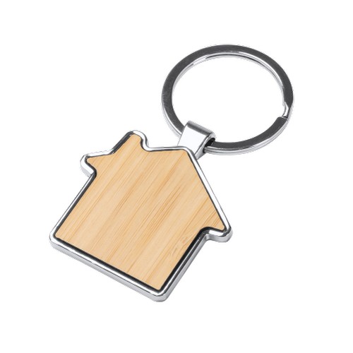 DUPLEX house-shaped bamboo key ring DUPLEX house-shaped bamboo key ring