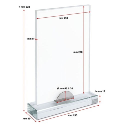 Panneau en verre pour sublimation 200x130x8