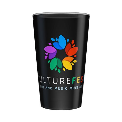 Zwarte gepersonaliseerde herbruikbare beker van 25 cl - Digitale bedrukking Zwarte gepersonaliseerde herbruikbare beker van 25 cl - Digitale bedrukking